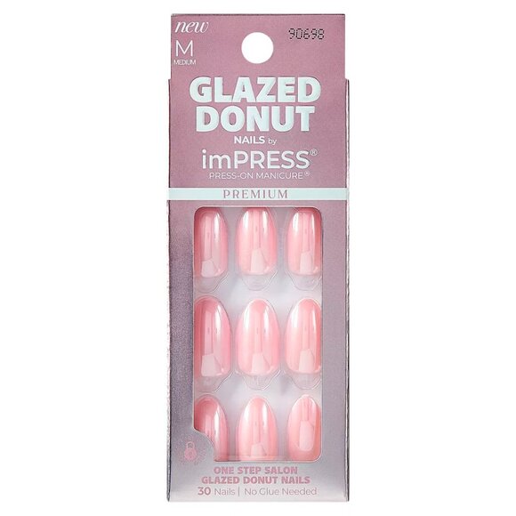 KISS ImPRESS Strawberry Glazed Donut Nails  / Medium Length - Picture 1 of 9